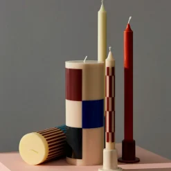 Set de 4 Bougies Pattern - Vert/Bleu/Marron