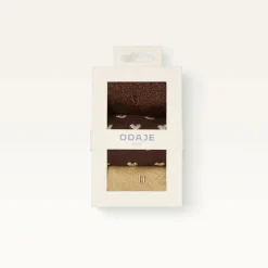 Set de 3 chaussettes fantaisie - Petit Coeur Doré Marron