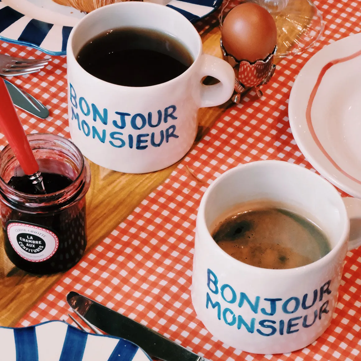 Set de 2 Mugs Bonjour Madame u0026 Bonjour Monsieur