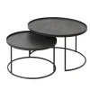 Set de 2 Tables basses pour plateaux ronds - Ø 62 cm u0026 Ø 49 cm