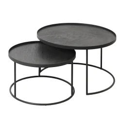 Set de 2 Tables basses pour plateaux ronds - Ø 62 cm u0026 Ø 49 cm