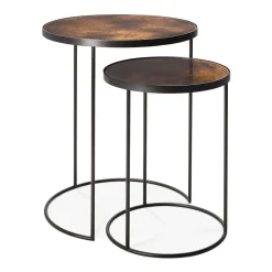 Set de 2 Tables d'appoint heavy aged Bronze