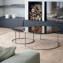 Set de 2 tables tables gigognes Nesting - Antique Bronze - Ø 92 cm