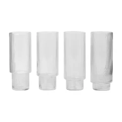 Set de 4 verres longs Ripple