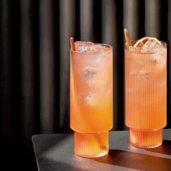 Set de 4 verres longs Ripple