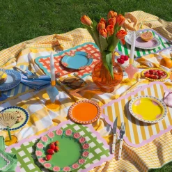 Set de table Biscotti à Rayures - 38 cm x 48 cm - Vert u0026 Violet