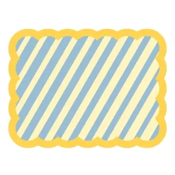 Set de table Biscotti à Rayures - 38 cm x 48 cm - Bleu u0026 Jaune