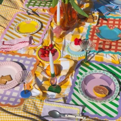 Set de table Biscotti à Rayures - 38 cm x 48 cm - Bleu u0026 Jaune