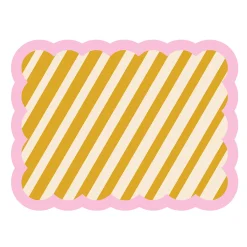 Set de table Biscotti à Rayures - 38 cm x 48 cm - Ocre u0026 Rose