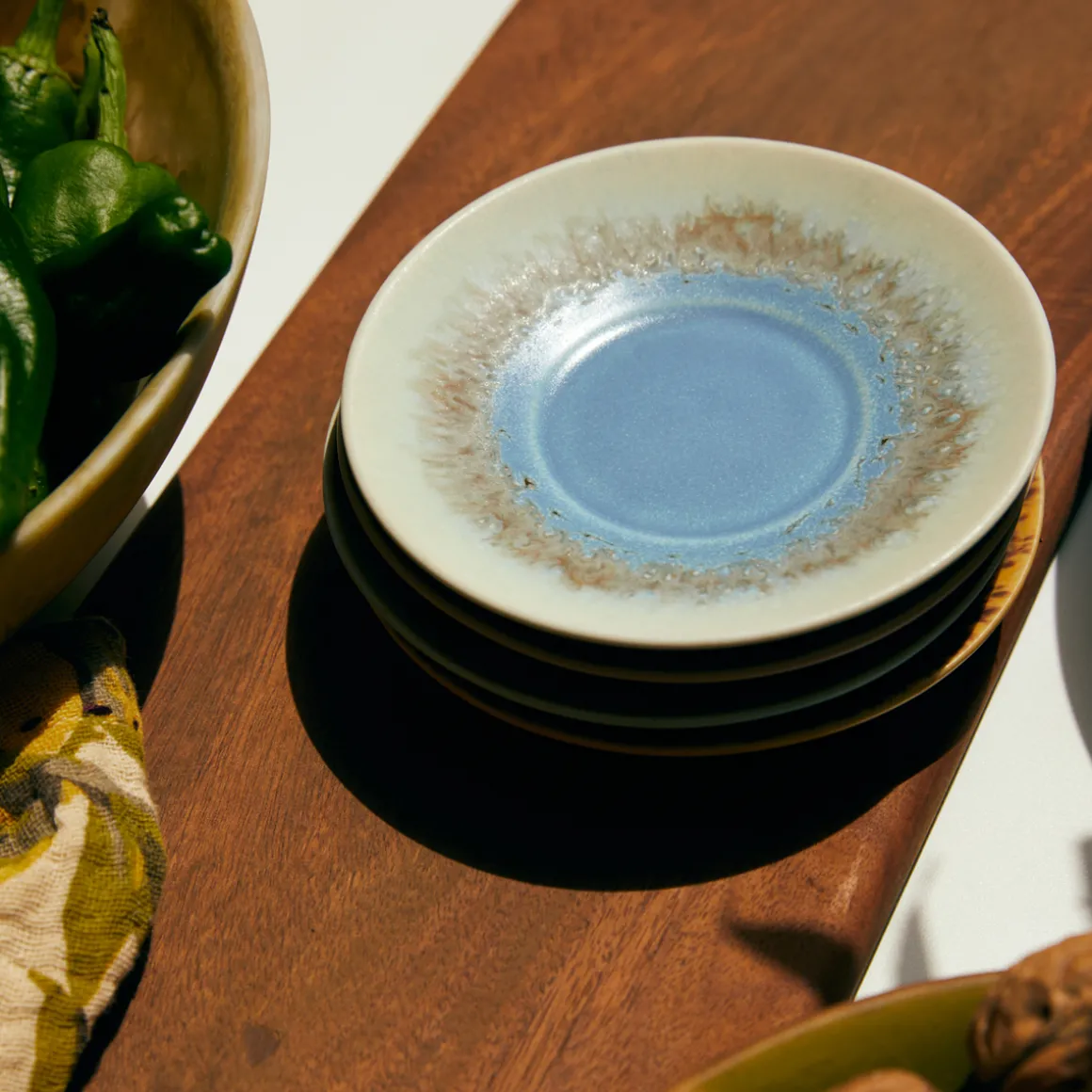 Soucoupe Azure 70's en Ceramique - Ø 11.5 cm