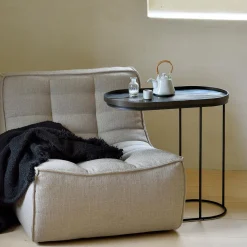 Table à plateau Oblong en métal et bois - L 69 cm