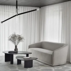 Table basse Boomerang en acajou L 85 x l 77 - Marron