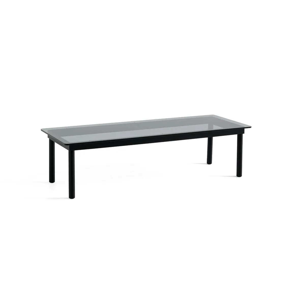 Table basse Kofi Chêne Massif Noir u0026 Verre Teinté Gris - l 140 x L 50 x h 36 cm