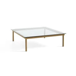 Table basse Kofi Chêne Massif u0026 Verre Clair - l 120 x L 120 x h 36 cm