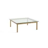 Table basse Kofi Chêne Massif u0026 Verre Clair - l 100 x L 100 x h 36 cm