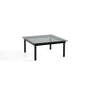 Table basse Kofi Chêne Massif Noir u0026 Verre Teinté Gris - l 80 x L 80 x h 36 cm