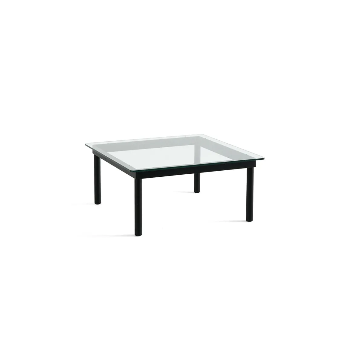 Table basse Kofi Chêne Massif Noir u0026 Verre Clair - l 80 x L 80 x h 36 cm