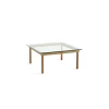 Table basse Kofi Chêne Massif u0026 Verre Clair - l 80 x L 80 x h 36 cm