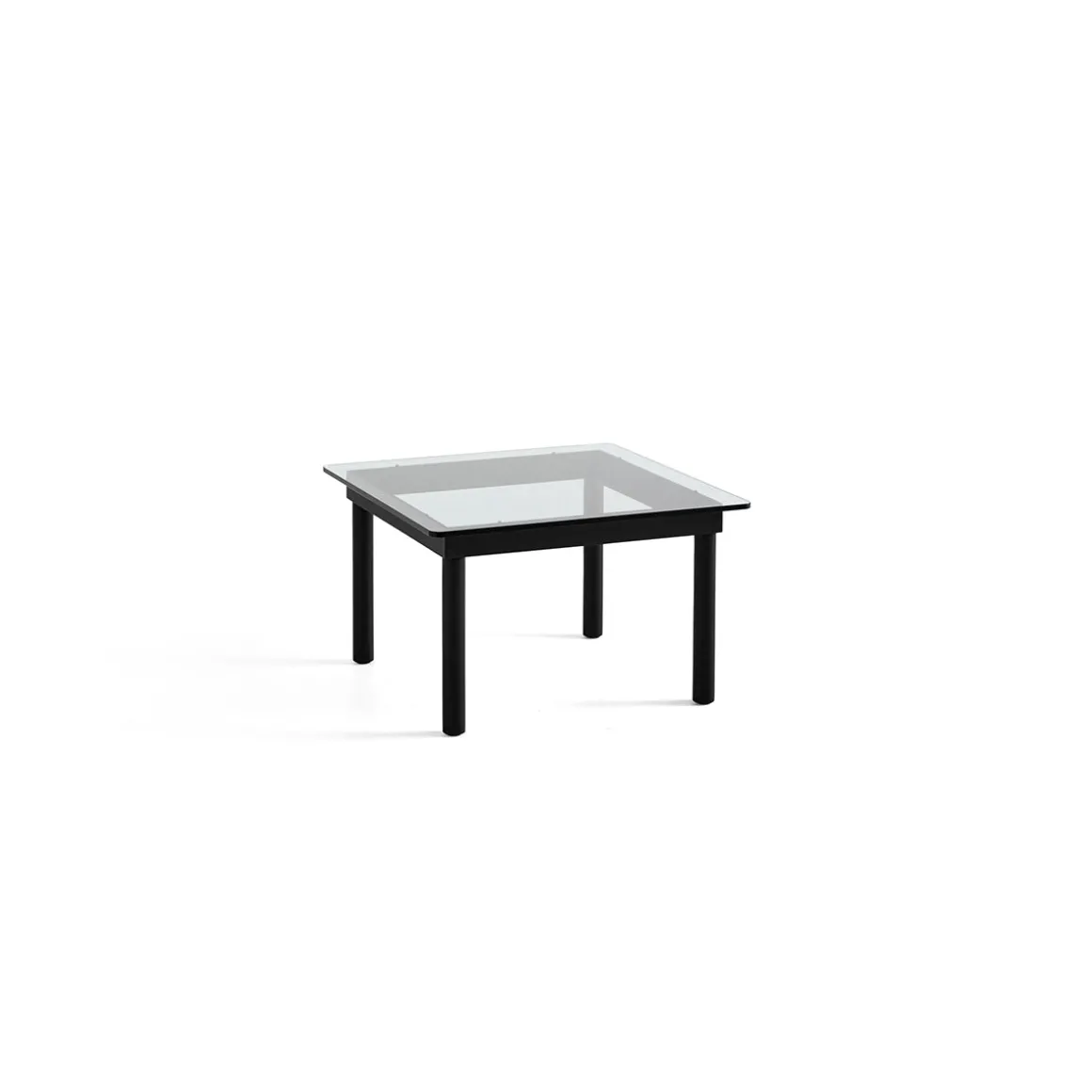 Table basse Kofi Chêne Massif Noir u0026 Verre Clair - l 60 x L 60 x h 36 cm