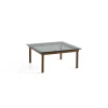 Table basse Kofi Noyer Massif u0026 Verre Teinté Gris - l 80 x L 80 x h 36 cm