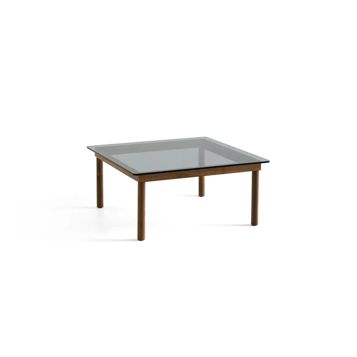 Table basse Kofi Noyer Massif u0026 Verre Teinté Gris - l 80 x L 80 x h 36 cm