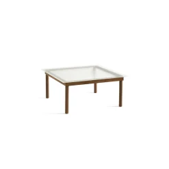 Table basse Kofi Noyer Massif u0026 Verre Roseau Transparent - l 80 x L 80 x h 36 cm