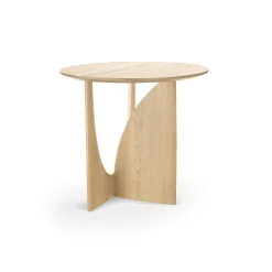 Table d'appoint Geometric chêne verni - Ø 51 x h 50 cm