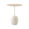 Table d'appoint Lato LN8 Chêne / Marbre Crema Diva - Ø 40 cm