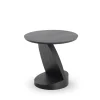 Table d'appoint Oblic en teck noir verni - Ø 52 cm