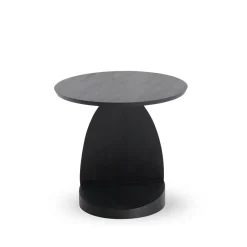 Table d'appoint Oblic en teck noir verni - Ø 52 cm