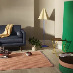 Tabouret Pliant Nola cuir et fer - 39 x 31 x 45 cm - Harvest Or