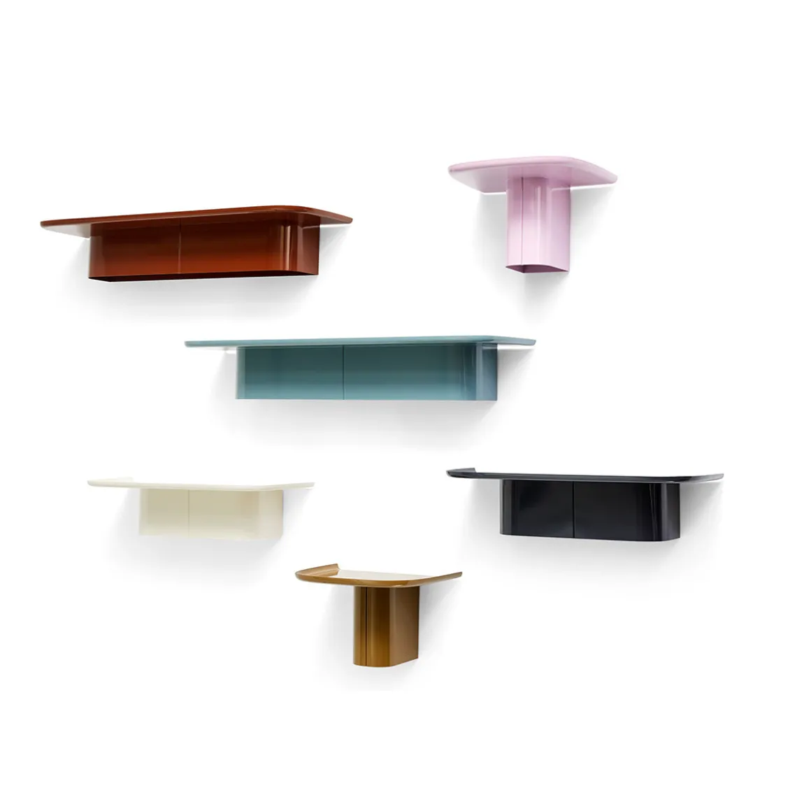 Étagère murale Korpus - l 90 x p 25 x h 14 cm - Rouge brique