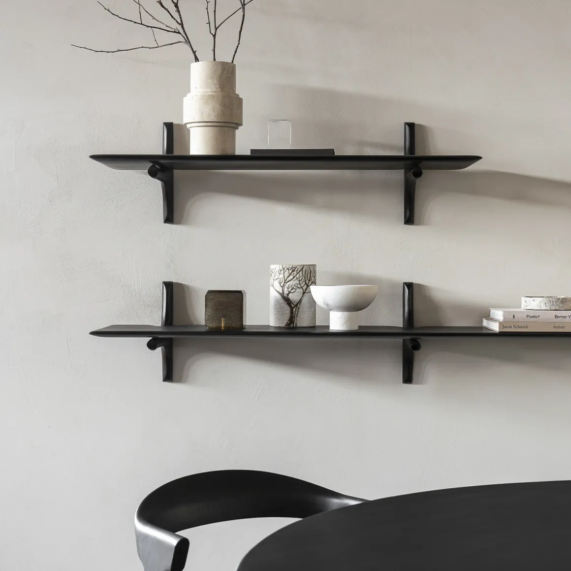 Étagère Murale PI en Acajou Brun Foncé - 1 étagère