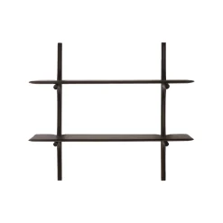 Étagère Murale PI en Acajou Brun Foncé - 2 étagères