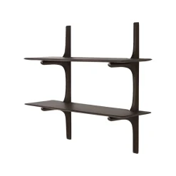 Étagère Murale PI en Acajou Brun Foncé - 2 étagères