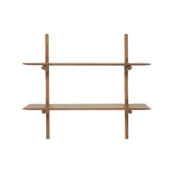 Étagères Murales PI En Acajou Verni - 2 étagères