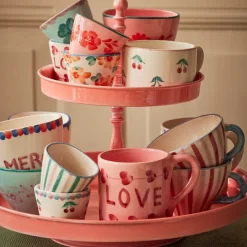 Tasse à rayures en céramique