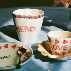Tasse ovale Merci en céramique