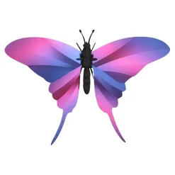 Trophée Origami Papillon Swordtail - Purple metallic