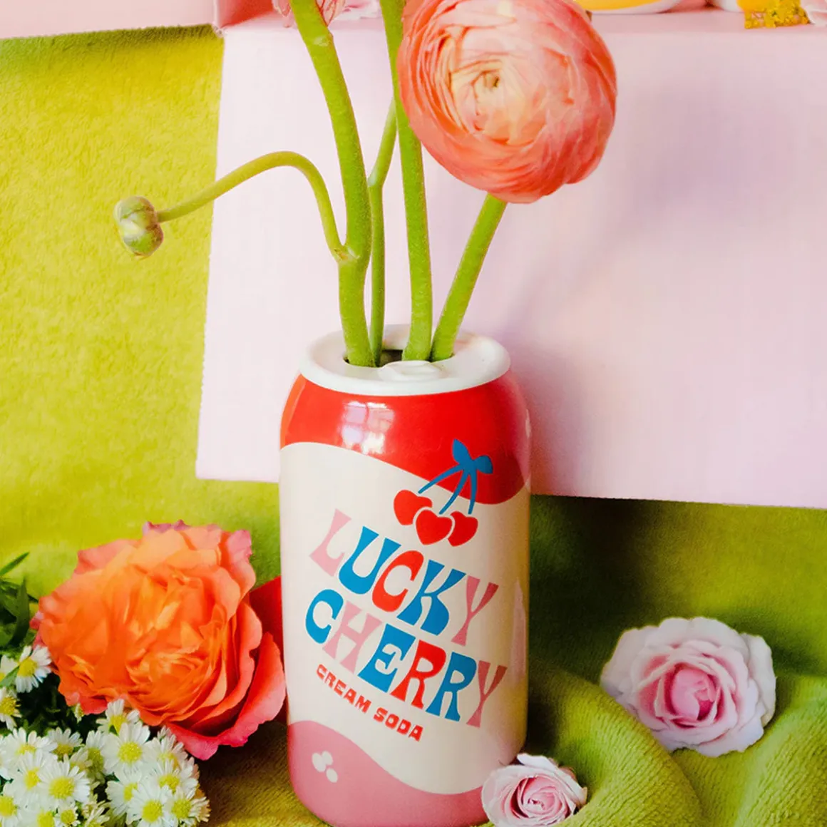 Vase Soda Lucky Cherry Cream