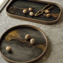 Vide-poche en verre - Bronze Organic - Ø 30 cm